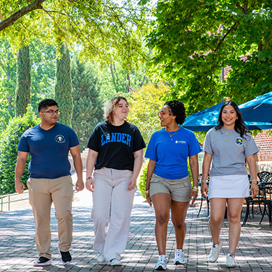 students in plaza