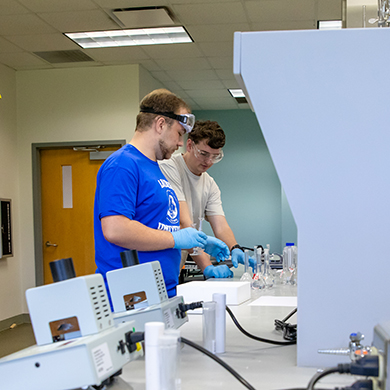 students in lab