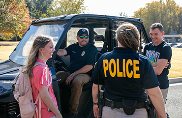 students with officers