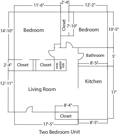 2 bedroom floorplan layout