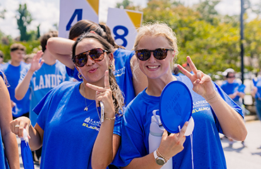 students at welcome lunch