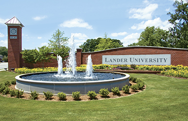 Lander entrance fountain
