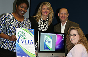 graphic design students with VITA project