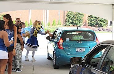 Bearcat greeting students