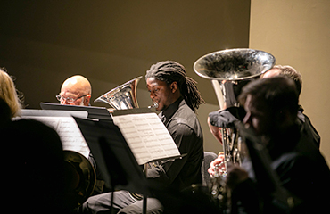 wind ensemble playing