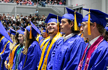 students at commencement