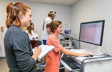 students in exercise lab