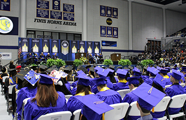 students at commencement