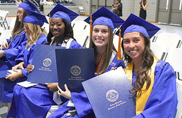 students at commencement