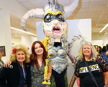 Cathryn Burger with art and family