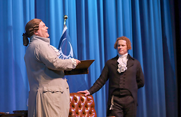 Peyton Dixon and Steven Edenbo as Adams and Jefferson