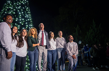 President Cosentino with students