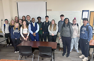 Terrell Turner with business students