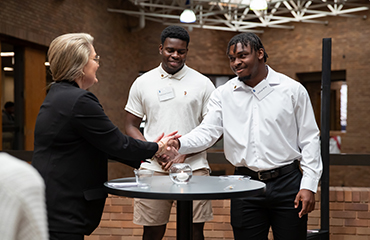 students thanking Lisa McWherter