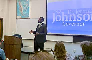 Dr. Jermaine Johnson speaks