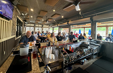 fans watching championship game at Sports Break
